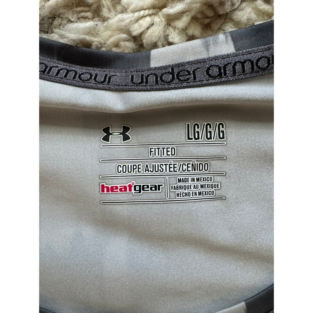 Under Armour HeatGear Womens Large Fitted Short Sleeve Abstract Print Gym Shirt - Picture 3 of 5